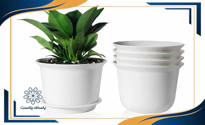 گلدان پلاستیکی سفید